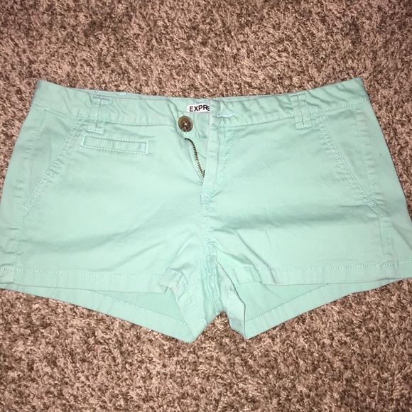 Mint green fabric shorts