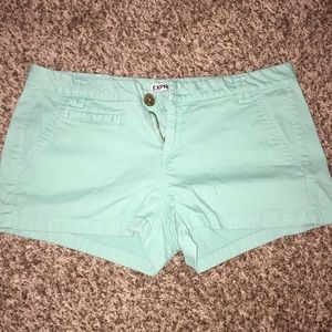 Mint green fabric shorts