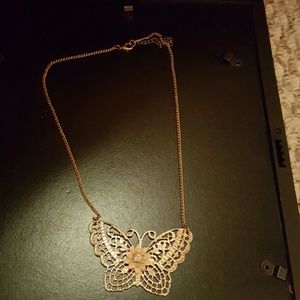 Gold butterfly necklace