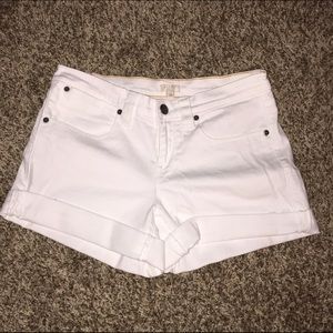 White denim shorts
