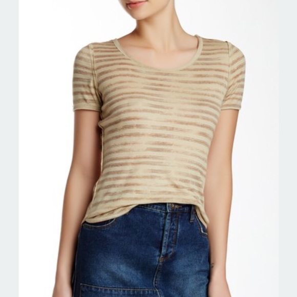 New Free People Tee in Oatmeal Combo!