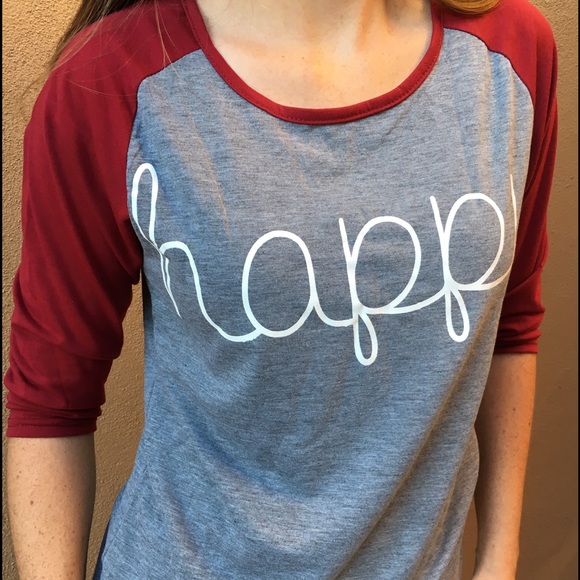 "HAPPY" Raglan Tee - Picture 3 of 3