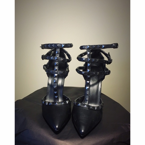Studded black heels