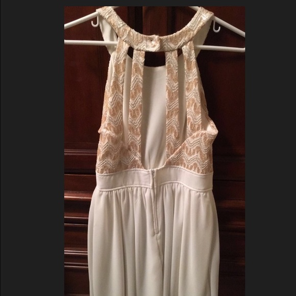 Sequin Hearts Ivory and Gold Dress - Picture 4 of 4