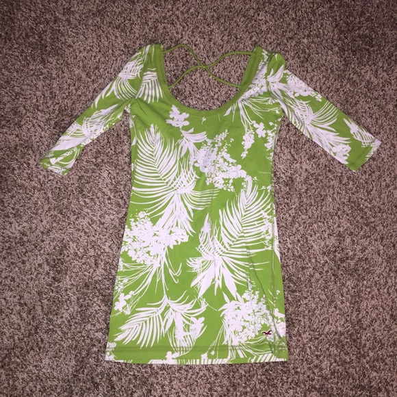 Lime green Hawaiian print tunic