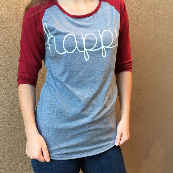 "HAPPY" Raglan Tee - Picture 2 of 3