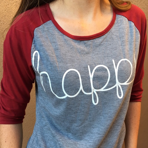 "HAPPY" Raglan Tee - Picture 3 of 3
