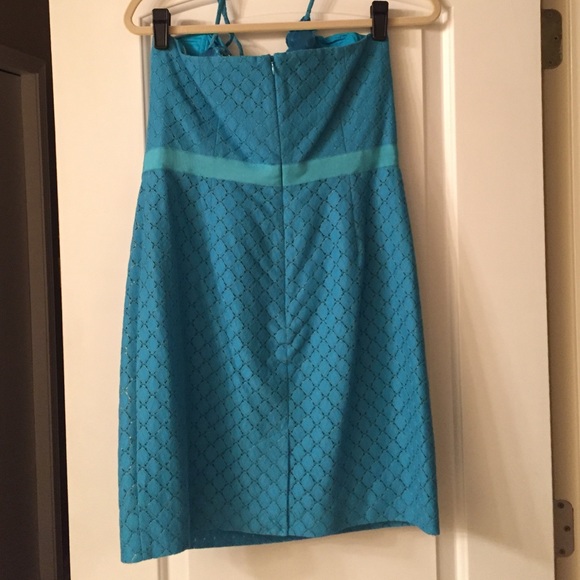 Stunning Trina Turk teal dress Beautiful beading - Picture 4 of 4