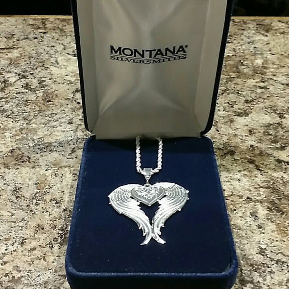MONTANA SILVERSMITHS Angel Wings/Heart  necklace