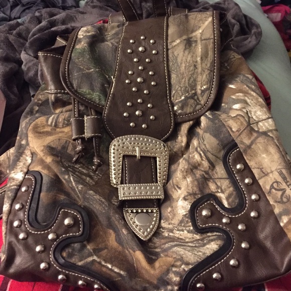 camo backpack purse