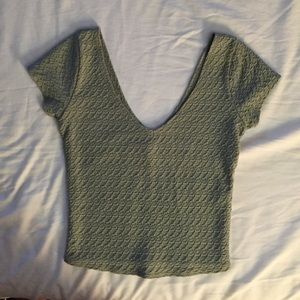 Hollister textured knit v-neck crop top NEW
