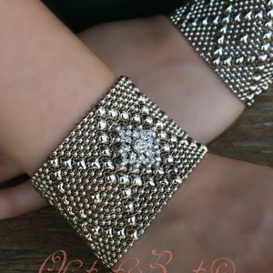 Liquid Metal Diamond Bloom Bracelet