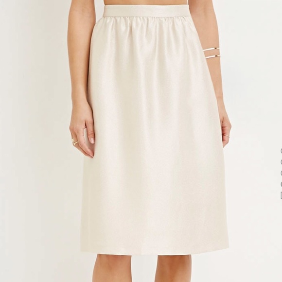 Forever 21 Metallic Aline Skirt and Crop Top Pair - Picture 2 of 4