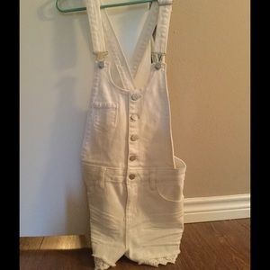 White Jean Overalls