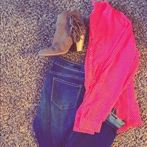 🌟FLASH SALE🌟Beautiful Red Polka Dot Blouse