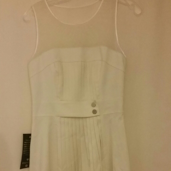White pleated bebe dress