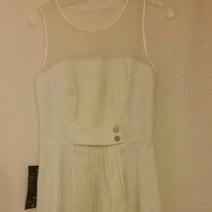 White pleated bebe dress