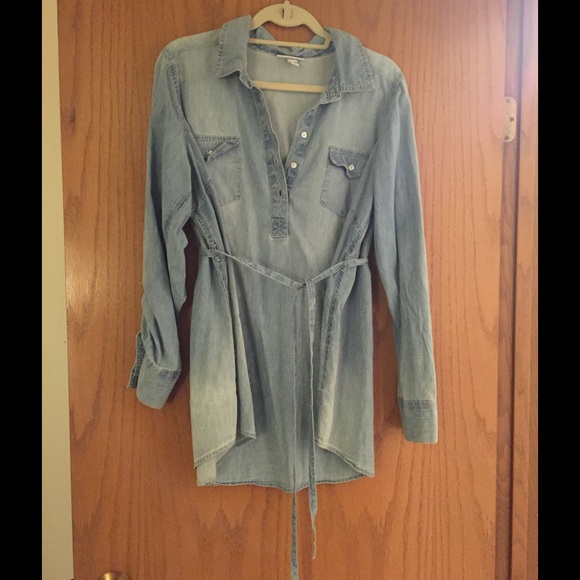 Chambray maternity tunic