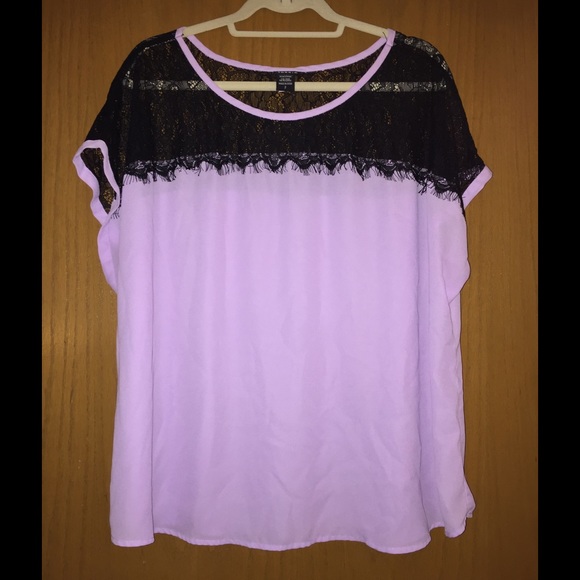 Lilac lace torrid sheer top