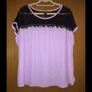 Lilac lace torrid sheer top