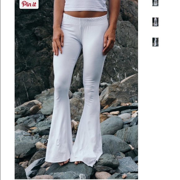 Tribe Kelley Pants - white suede sundae bell bottom pants