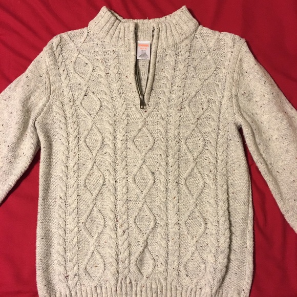 Gymboree, boy's sweater, 1/4 zipper, beige color