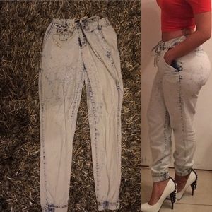 Acid Washed Drawstring Pants