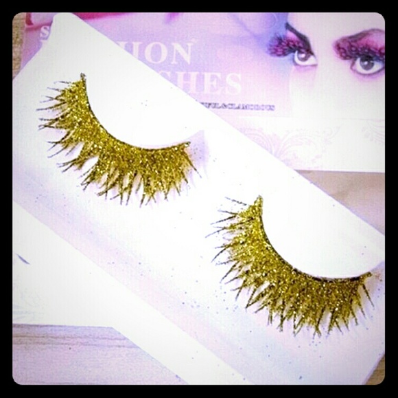 Gold Thick False crazy Eyelashes for Halloween