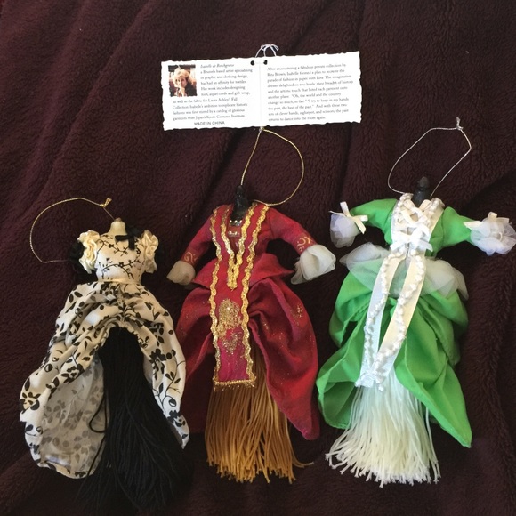 Replica historic fashion hanging ornament set of 3 - Picture 1 of 3