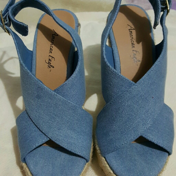 Sky Blue Wedge Sandal