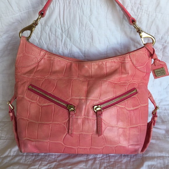 Pink Crocodile Dooney & Bourke Shoulder Bag Purse