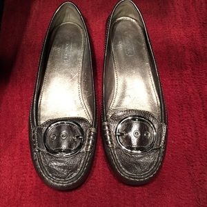 Coach Soft Metallic Buckle Flats