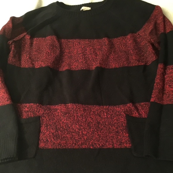 Gap navy red stripe crew neck sweater women's L