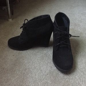 Black wedge bootie 6 1/2