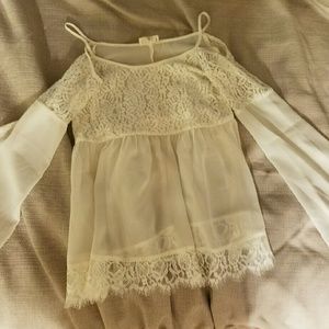 White Lace Off the Shoulder Top
