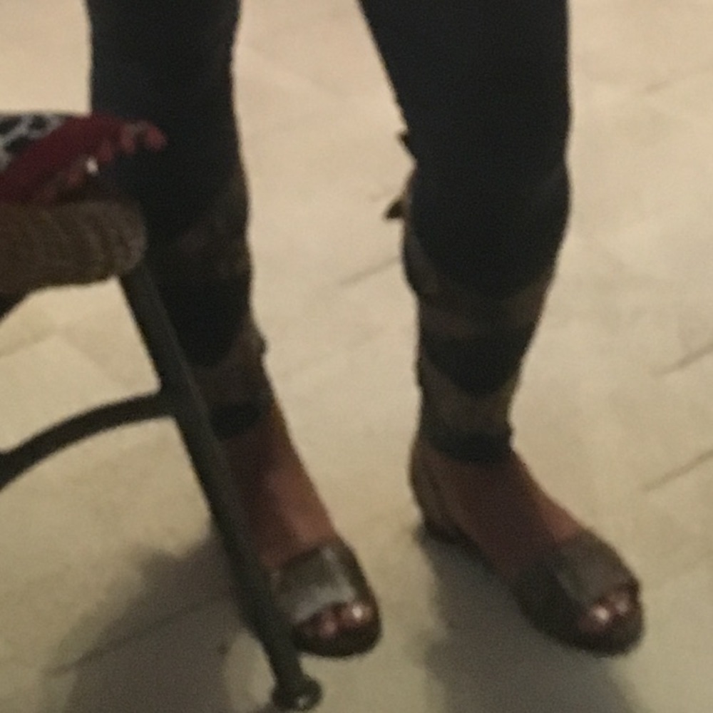 Free people animal print wrap sandal - Picture 3 of 3