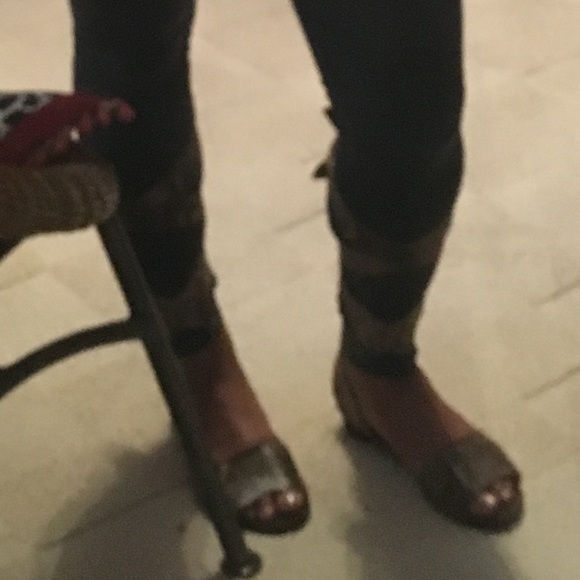 Free people animal print wrap sandal - Picture 3 of 3