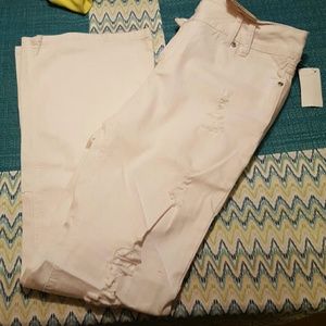 White slightly distressed Amethyst jeans