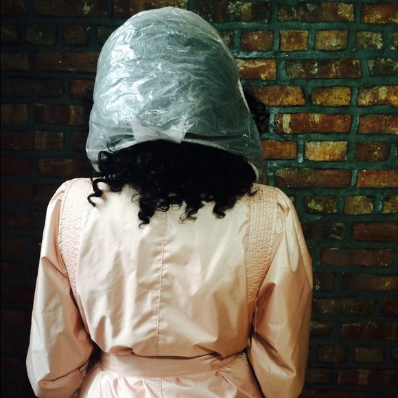 Rose colored raincoat with matching bonnet. - Picture 2 of 3