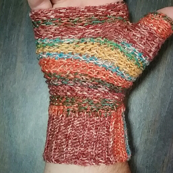 Rainbow Sparkle Fingerless Gloves - Picture 4 of 4