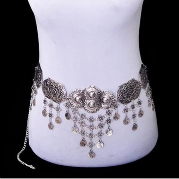 Bohemian Silver Metal Belt