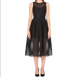 NWT Maje Rire Mesh Stripe Midi Dress.