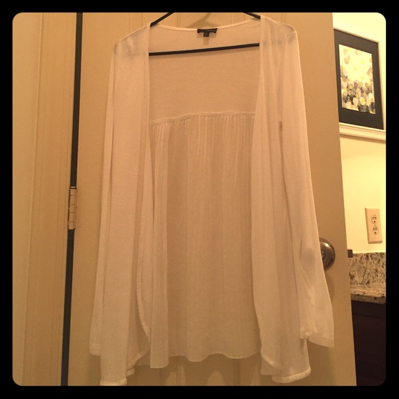 The Limited Sheer White Cardigan Sweater