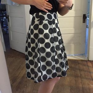 The Limited pleated polka dot skirt