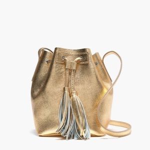 J.Crew gold bucket bag