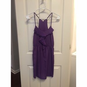 Lush Purple Game Day Strappy Ruffle Dress