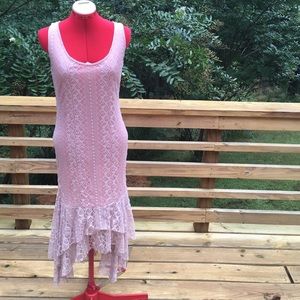 Rose pink lace dress
