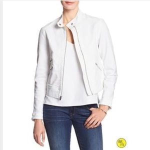Banana republic white moto style denim jacket