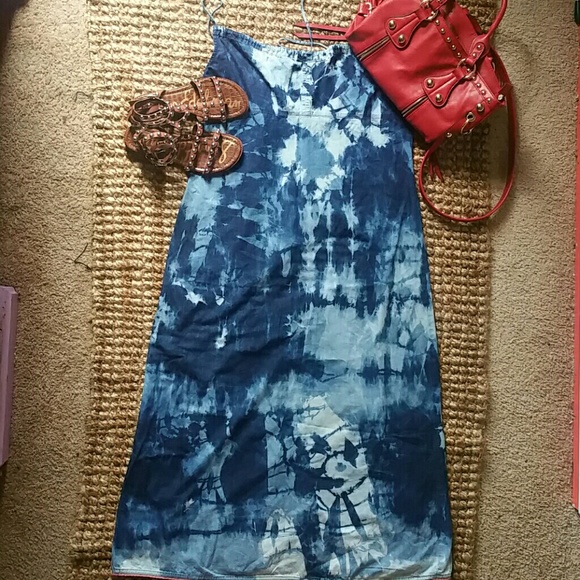 Bleached Dye Tank Denim Dress