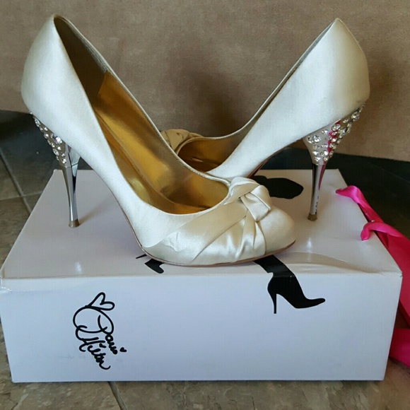 Paris Hilton satin heels
